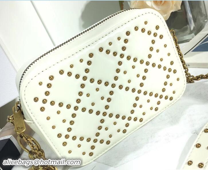 Classic Hot Dior Lady Dior Studded Camera Case Clutch Bag 110811 White 2017