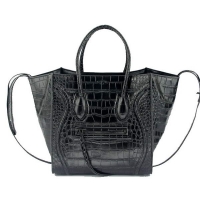 Celine Luggage Phantom Square Bags Crocodile Leather 108905 Black