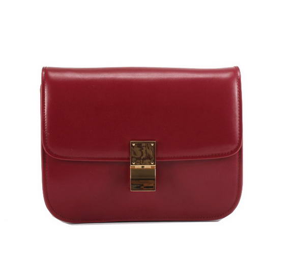 Celine Classic Lambskin Medium Box Bag Bordeaux