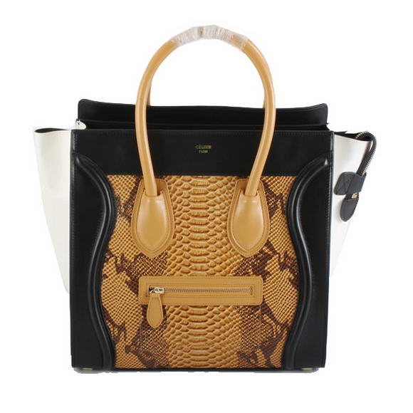 Celine Luggage Bags Medium in Snake Veins Brown