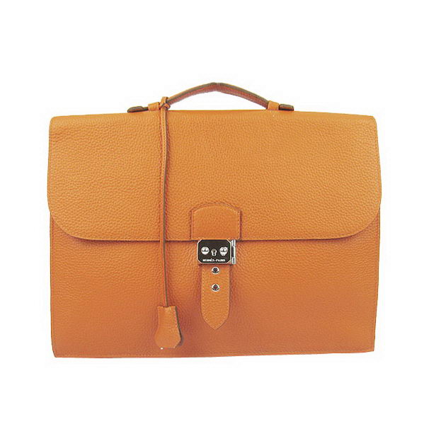 Hermes Sac Depeche 38cm Briefcase Clemence Orange