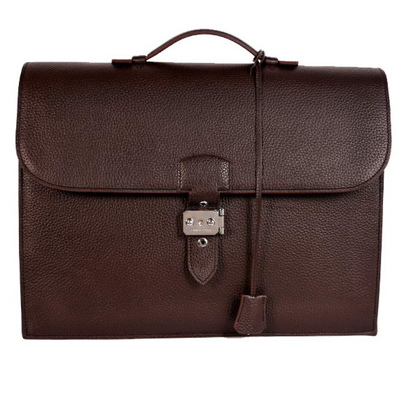 Hermes Sac Depeche 38cm Briefcase Clemence Brown