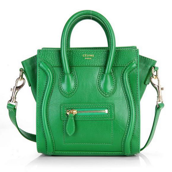 Celine Luggage Mini 165213MBA in Original Leather Green