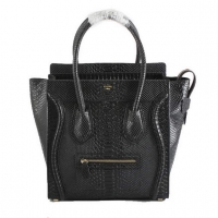 Celine Luggage Bags Medium in Snake Veins Black