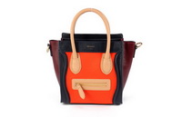 Celine Luggage small Fashion Bag 98168 Orange Black Maroon