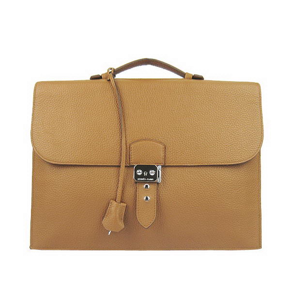 Hermes Sac Depeche 38cm Briefcase Clemence Camel