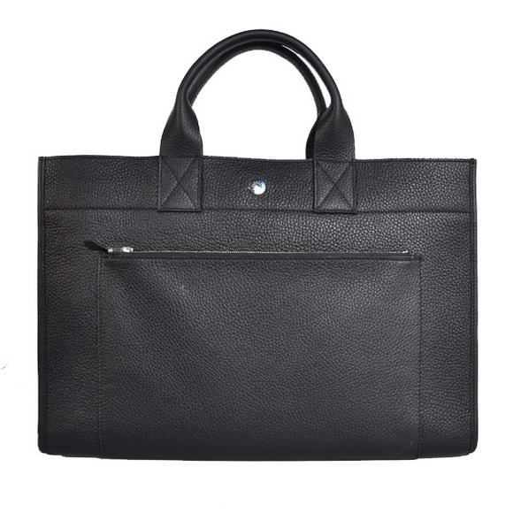 Hermes Briefcase 40CM Clemence Leather Bag Black