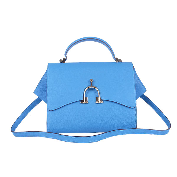 Hot Sell Hermes 2012 Calf Leather Mini Top Handle Bag Blue