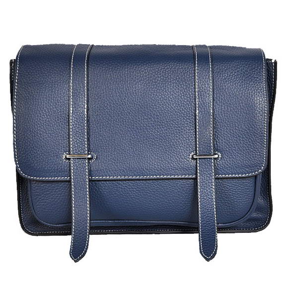 Hermes Steve 32CM Mens Bag Clemence Dark Blue