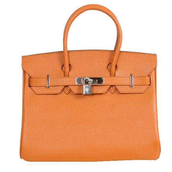 Hermes Birkin 30CM Tote Bags Smooth Togo Leather Orange