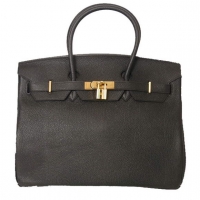 Hermes Birkin 35CM Tote Bags Smooth Togo Leather Black Golden