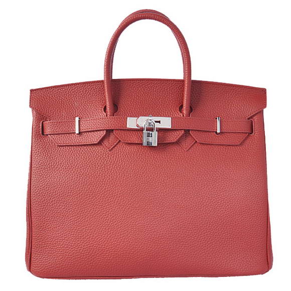 Hermes Birkin 35CM Tote Bags Togo Leather Bordeaux Silver