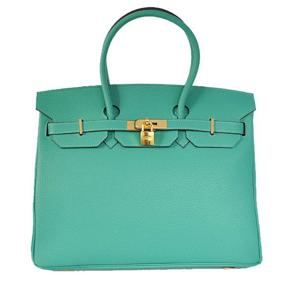 Hermes Birkin 35CM Tote Bags Togo Leather Green Golden