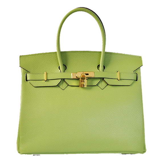 Hermes Birkin 35CM Tote Bags Togo Leather Light Green Golden