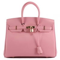 Hermes Birkin 35CM Togo Leather Handbag 6089 Pink Golden