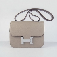 Hermes Oxhide Leather Message Bag Grey H2017 Silver Hardware