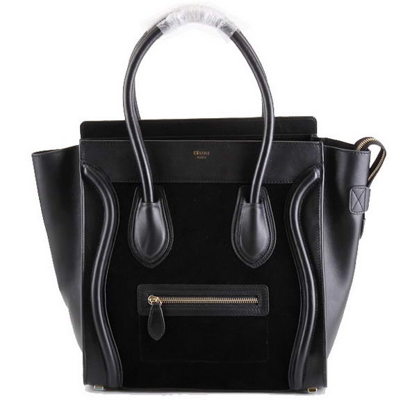 Celine Luggage Bags Medium in Suede Black