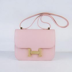 Hermes Constance Bag Pink Oxhide Leather Gold