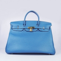 Hermes Birkin 6099 40CM Togo Bag Blue Gold padlock