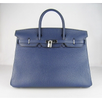 Hermes Birkin 40CM Togo Bag Dark Blue 6099 Silver