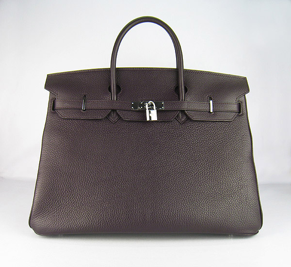 Hermes Birkin 40CM Togo Bag Dark Coffee 6099 Silver