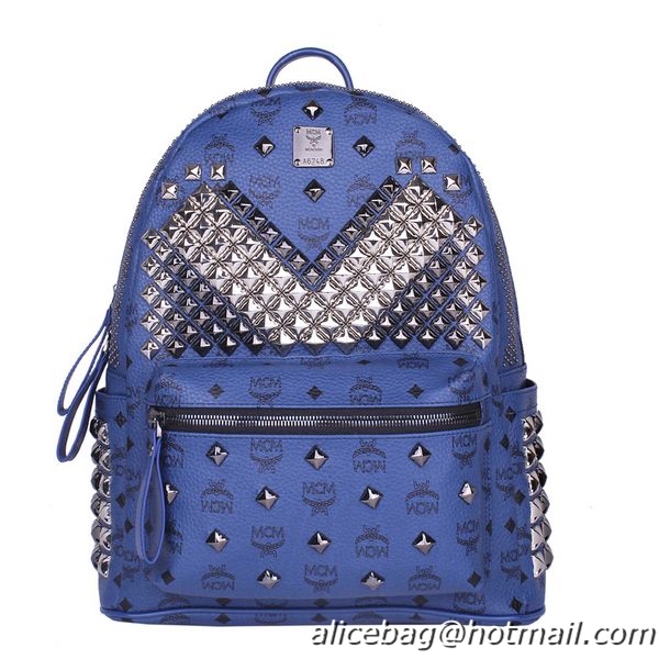 MCM Medium Stark Front Studs Backpack MC4237 Royal