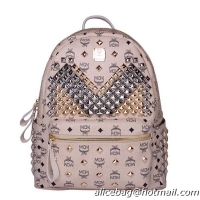 MCM Medium Stark Front Studs Backpack MC4237 Beige