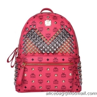 MCM Medium Stark Front Studs Backpack MC4237 Red