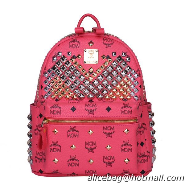 MCM Small Stark Front Studs Backpack MC4237S Red