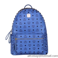 MCM Medium Top Studs Backpack MC4232 Blue