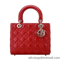 Lady Dior Bag mini Bag Red Original Sheepskin Leather D44551 Gold