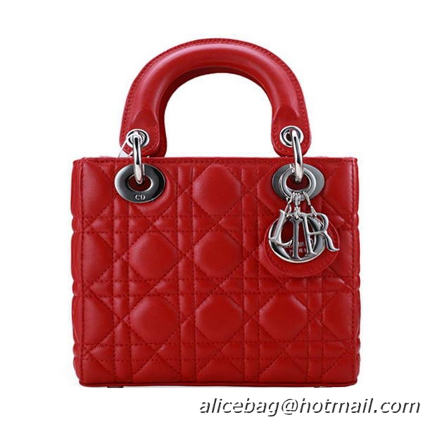 Lady Dior Bag Nano Bag Red Original Leather D44552 Gold