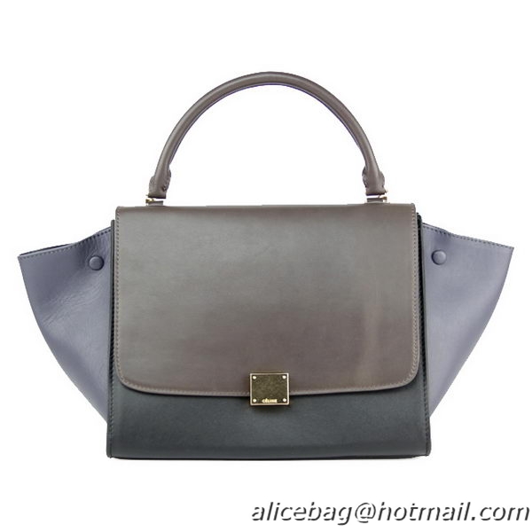 Celine Trapeze Bag Original Leather 88037 Brown&Black&Grey