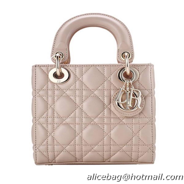 Lady Dior Bag Nano Bag Apricot Original Leather D44552 Gold