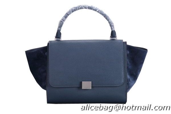 Celine Trapeze Top Handle Bag Original Calf&Nubuck Leather 8003 RoyalBlue