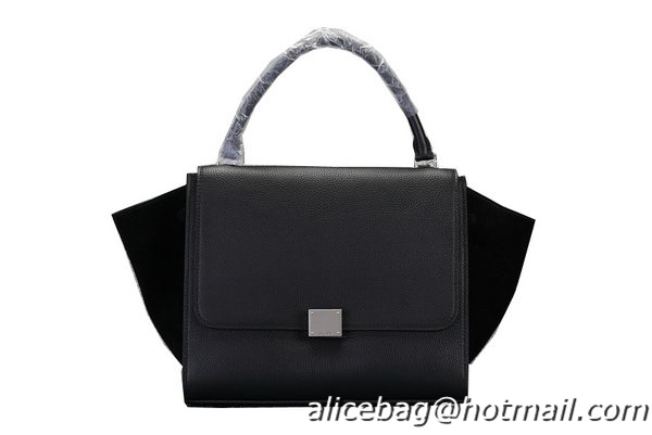 Celine Trapeze Top Handle Bag Original Calf&Nubuck Leather 8003 Black