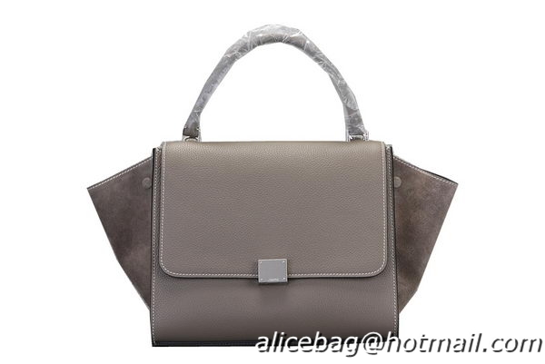 Celine Trapeze Top Handle Bag Original Calf&Nubuck Leather 8003 Grey