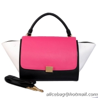 Celine Trapeze Bag Original Calfskin Leather C008B Rose&Black&White