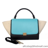 Celine Trapeze Bag Original Calfskin Leather C008B Blue&Black&White