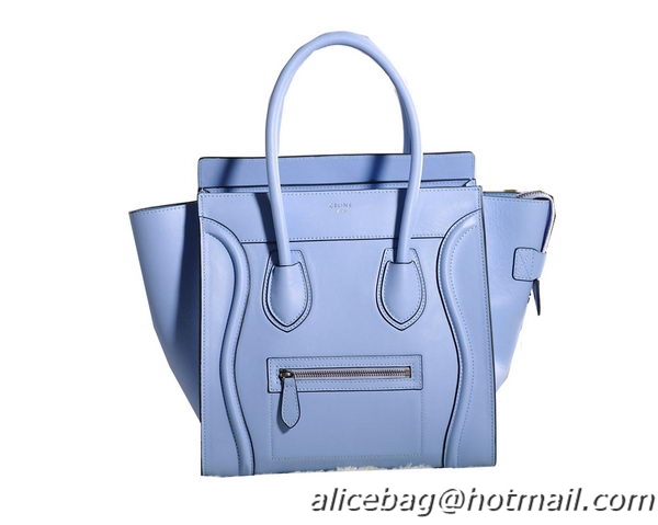 Celine Luggage Micro Boston Bag Original Leather 3307 Light Blue