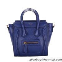 Celine Luggage Nano Bag Grainy Leather C106 RoyalBlue