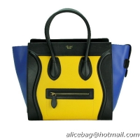 Celine Luggage Mini Bag Smooth Leather CL88022 Yellow&Black&Blue