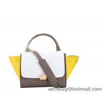 Celine mini Trapeze Bag Original Leather C005 Khaki&White&Yellow