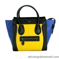 Celine Luggage Micro Bag Smooth Leather CL88023 Yellow&Black&Blue