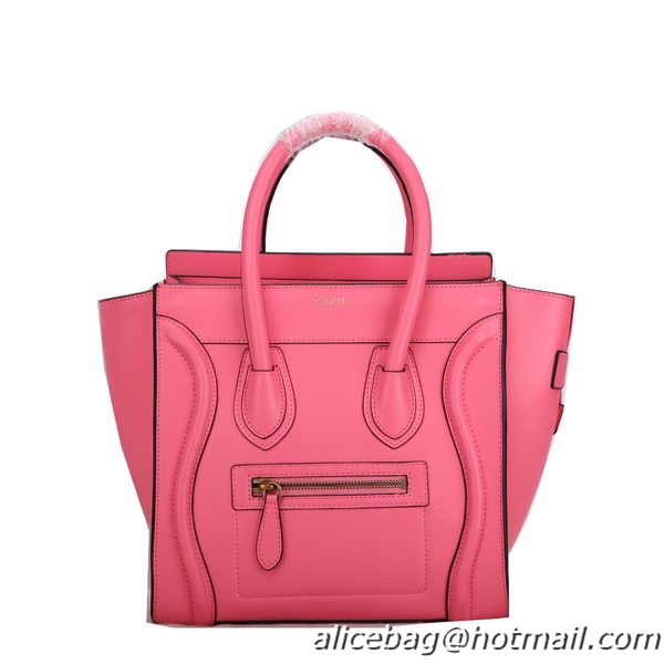 Celine Luggage Micro Handbags Smooth Leather C107 Pink