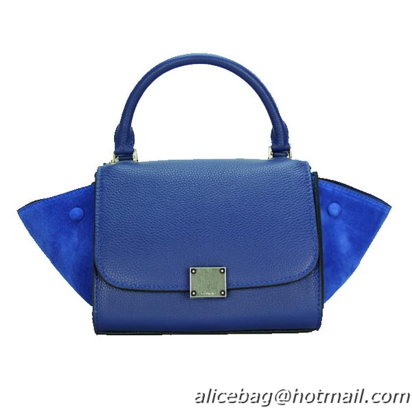 Celine Nano Trapeze Bag Nubuck Leather C88038 Blue