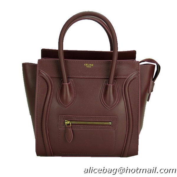 Celine Luggage Micro Bag Ferrari Leather CL88023 Burgundy