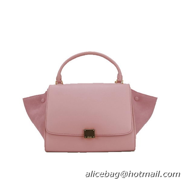 Celine Ferrari&Suede Leather Trapeze Bag CL88037 Pink