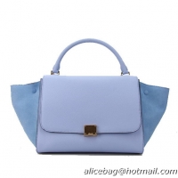 Celine Grainy&Suede Leather Trapeze Bag CL88037 SkyBlue