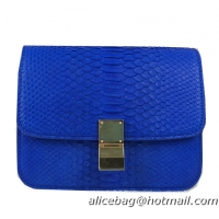 Celine Classic Box Small Flap Bag Snake Leather 11042 Blue